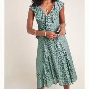 Anthropologie Antoinette Ruffled Midi Dress